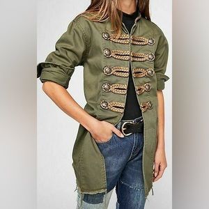 Free People Passenger Cotton Jacket in Moss sz S
